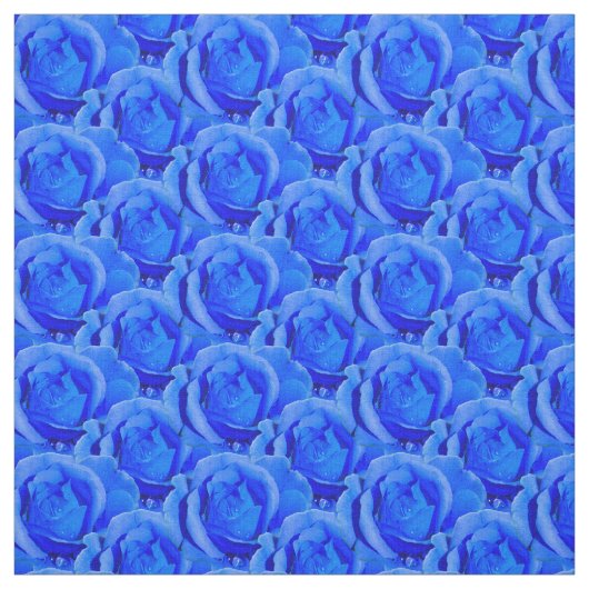 Roos Fabric Blue Roos Cotton of Poly Stof (Swatch)