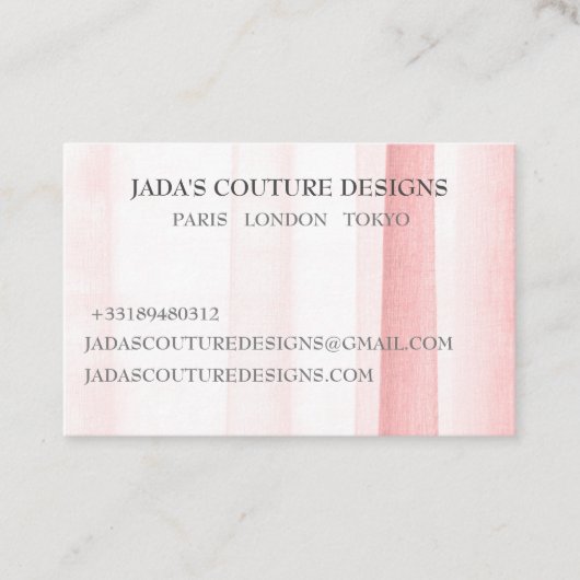 Roos Fabric designer mode couture visitekaartje (Voorkant)