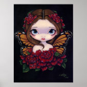 Roos Fairy ART PRINT grote oogfantasie (Voorkant)