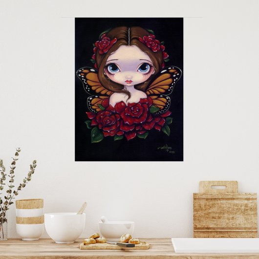 Roos Fairy ART PRINT grote oogfantasie (Keuken)
