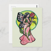 Roos Fairy Briefkaart (Voorkant / Achterkant)