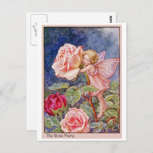 Roos Fairy Briefkaart (Voorkant / Achterkant)