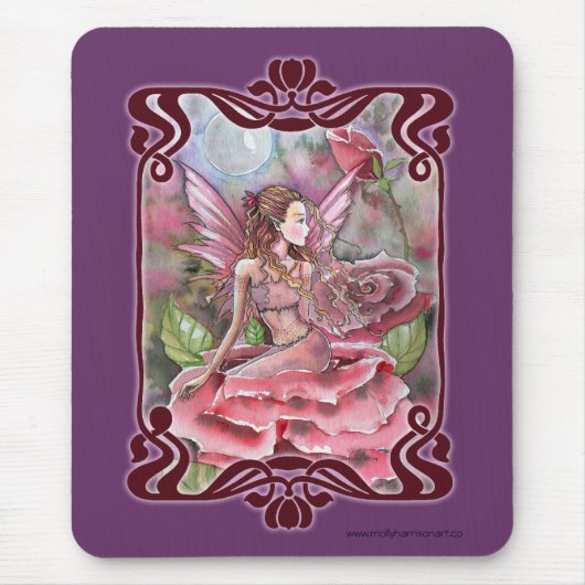 Roos Fairy Fancy Mousepad van Molly Harrison Muismat (Voorkant)