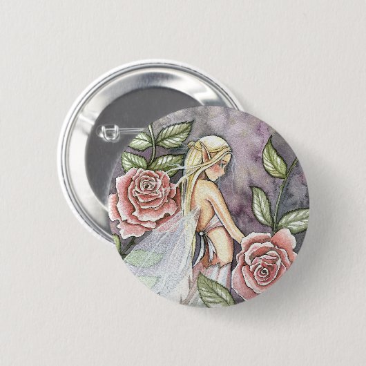 Roos Fairy Pin, Button van Molly Harrison (Voorkant /achterkant)