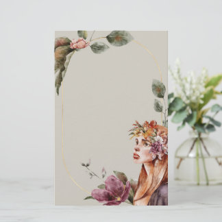 Roos Fairy Stationery Paper | betoverde bloem Briefpapier