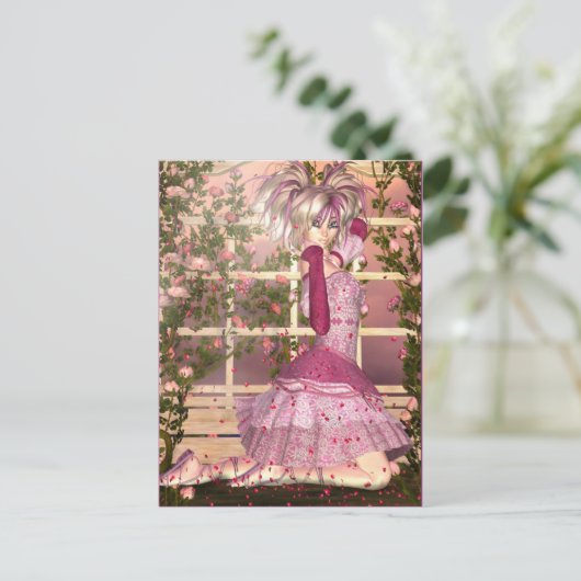 Roos Fantasy Art Briefkaart (Staand voorkant)