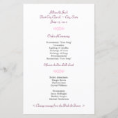 Roos Fantasy Wedding Program (Achterkant)