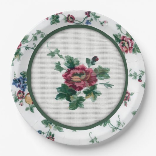 Roos Faux Cross-titch Paper Bord (Voorkant)