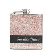 Roos Faux Glitter Sparkle Juice Heupfles (Voorkant)
