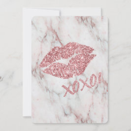  Roos Faux Glitter XOXO Kiss Kaart