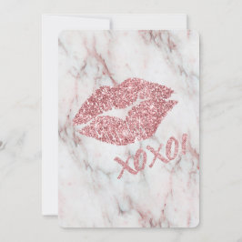 Roos Faux Glitter XOXO Kiss Kaart