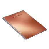 Roos Faux Gold Foil Minimalist Two Monogram Name Notitieboek (Rechterzijde)