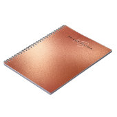 Roos Faux Gold Foil Minimalist Two Monogram Name Notitieboek (Linkerzijde)