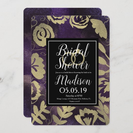 Roos Faux Gold Splash Vrijgezellenfeest Kaart (Voorkant / Achterkant)