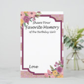 Roos Favoriete herinnering van het meisje van de g (Staand voorkant)