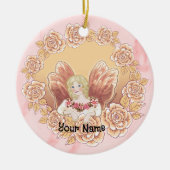 Roos Feeënringornament Keramisch Ornament (Voorkant)