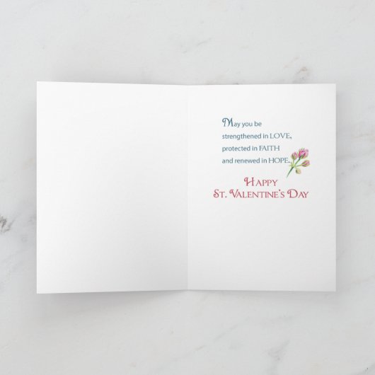 Roos Feest van St. Valentijn Feestdagen Kaart (Binnen)