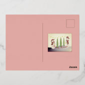 Roos feestelijke sneeuwman folie feestdagen briefkaart (Achterkant)