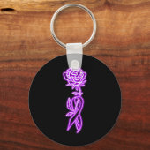 Roos Fibromyalgie bewustzijn Sleutelhanger (Voorkant)