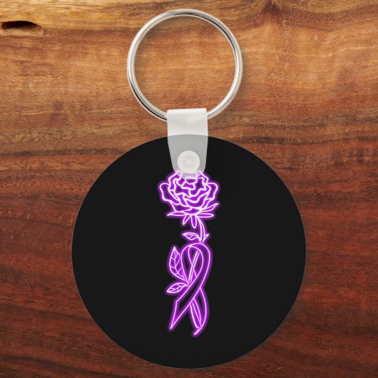 Roos Fibromyalgie bewustzijn Sleutelhanger (Voorkant)