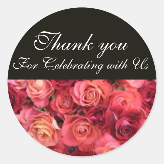 ROOS FIELD, bedankt Ronde Sticker (Voorkant)