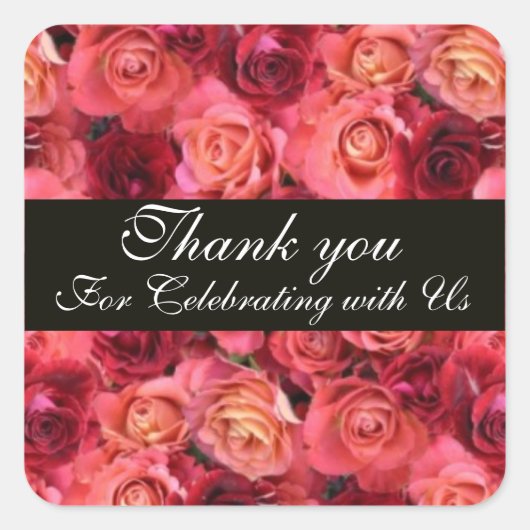 ROOS FIELD, bedankt Vierkante Sticker (Voorkant)