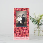 ROOS FIELD, helder levendig rood roze Feestdagenkaart (Staand voorkant)