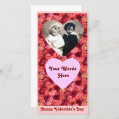 ROOS FIELD, helder levendig rood roze Feestdagenkaart (Voorkant / Achterkant)