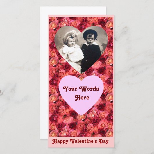 ROOS FIELD, helder levendig rood roze Feestdagenkaart (Voorkant / Achterkant)