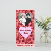 ROOS FIELD, helder levendig rood roze Feestdagenkaart (Staand voorkant)