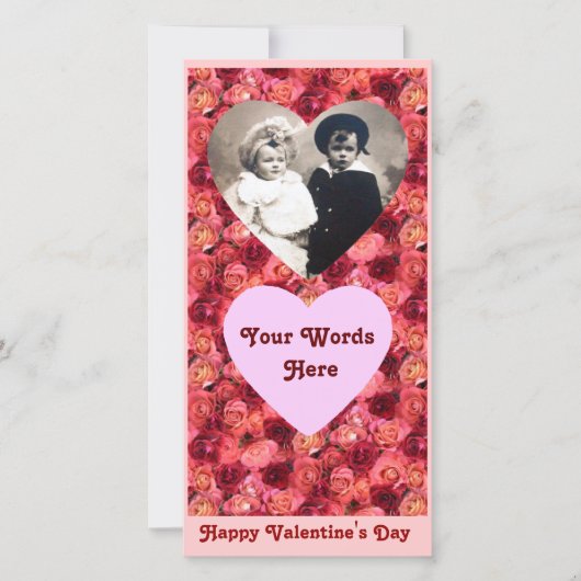 ROOS FIELD, helder levendig rood roze Feestdagenkaart (Voorkant)