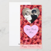 ROOS FIELD, helder levendig rood roze Feestdagenkaart (Voorkant / Achterkant)