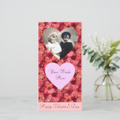 ROOS FIELD, helder levendig rood roze Feestdagenkaart (Staand voorkant)