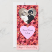 ROOS FIELD, helder levendig rood roze Feestdagenkaart (Voorkant)