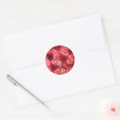 ROOS FIELD, helder levendig rood roze Ronde Sticker (Envelop)