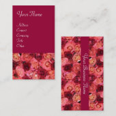 ROOS FIELD, helder levendig rood roze Visitekaartje (Voorkant / Achterkant)