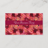 ROOS FIELD, helder levendig rood roze Visitekaartje (Achterkant)