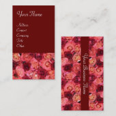 ROOS FIELD, helder levendig rood roze Visitekaartje (Voorkant / Achterkant)