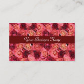 ROOS FIELD, helder levendig rood roze Visitekaartje (Achterkant)