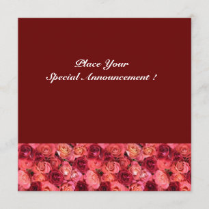 ROOS FIELD MONOGRAM, rood roze Aankondiging