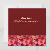 ROOS FIELD MONOGRAM, rood roze Aankondiging (Voorkant)