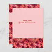 ROOS FIELD MONOGRAM, rood roze Aankondiging (Voorkant / Achterkant)