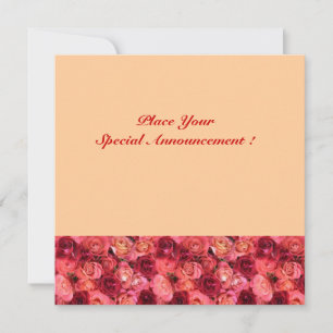 ROOS FIELD MONOGRAM, rood roze licht sinaasappel Aankondiging