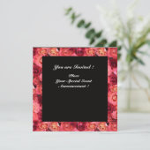 ROOS FIELD MONOGRAM, roze, rood zwart Kaart (Staand voorkant)