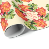 Roos fijn kunstpatroon gepersonaliseerde uitdrukki cadeaupapier (Rol Hoek)