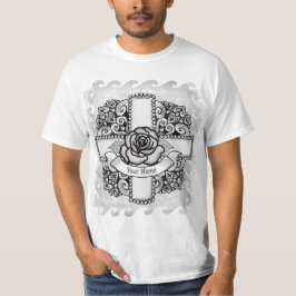Roos Filigree Christelijk Cross T-shirt