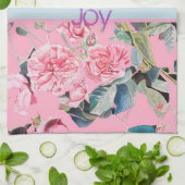 Roos Flard Pattern Waterverf Volg je Joy Theedoek (Gevouwen)