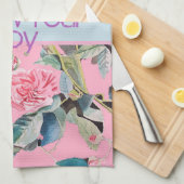 Roos Flard Pattern Waterverf Volg je Joy Theedoek (Quarter Fold)