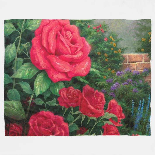Roos Fleece Deken (Voorkant (Horizontaal))