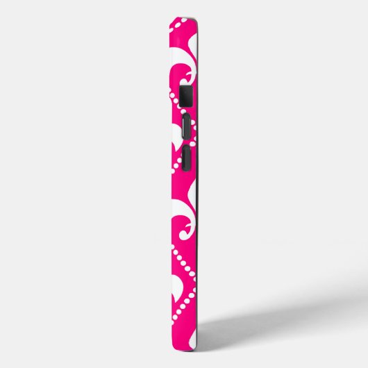 Roos Fleur de Lis m/monogram Case-Mate iPhone Case (Achterkant / Links)